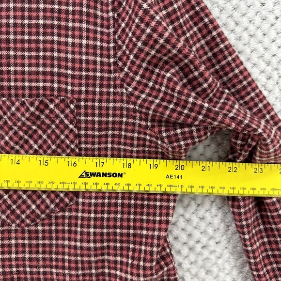 J CREW Classic Flannel Button Up Shirt Women S Prairie Check Red Collared Pocket - Picture 12 of 12